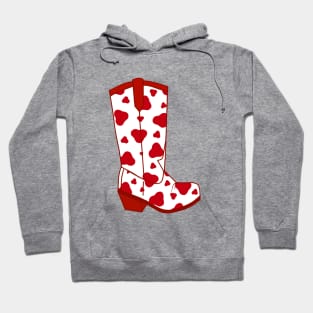 COWBOY Boot Red Cow Print Hoodie